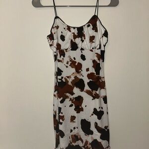 Dress Brown and White Spaghetti Strap Dress